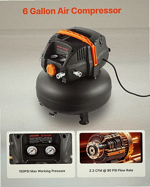 6 Gallon Air Compressor, Woodwork Nailing