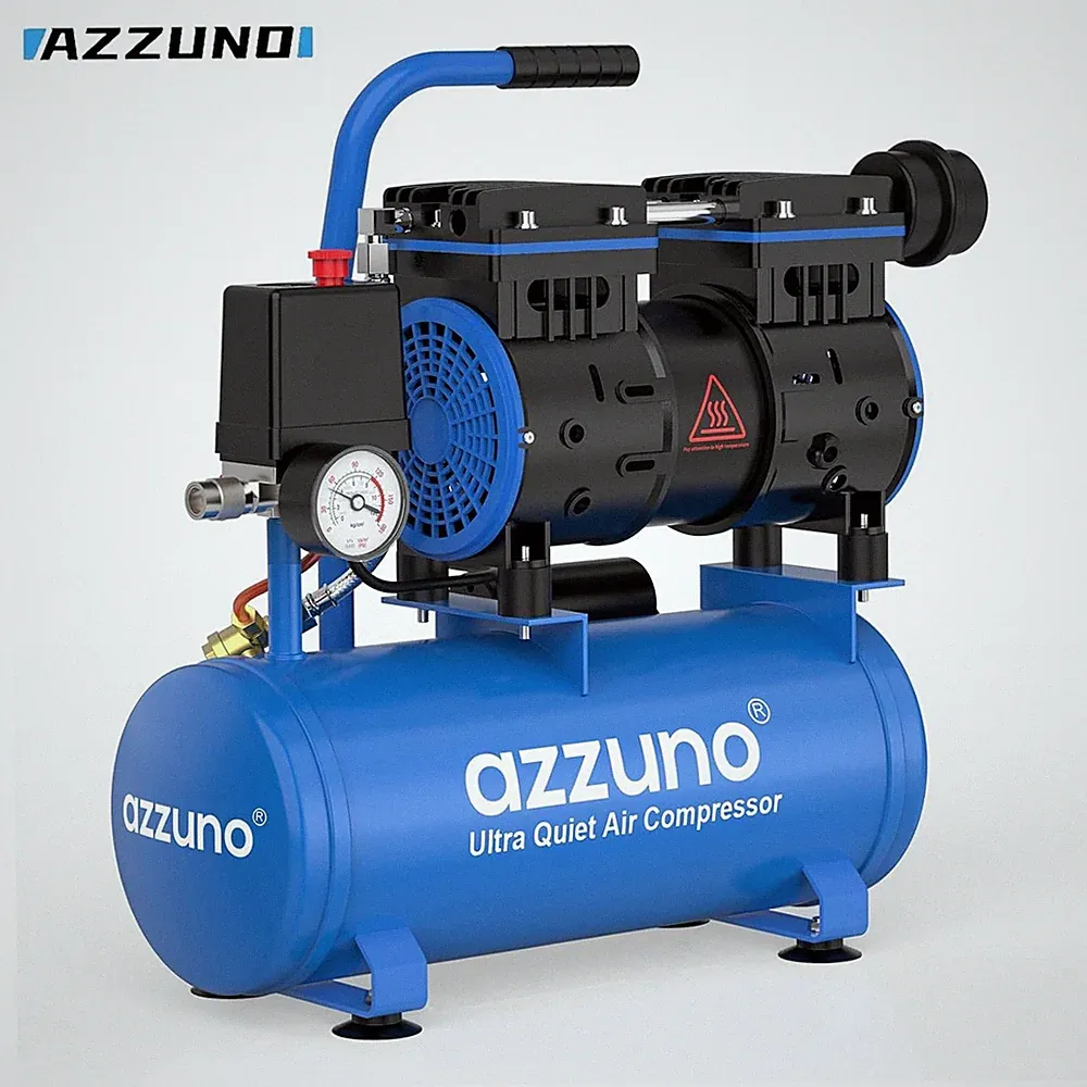 AZZUNO 2 Gallon Air Compressor 1.6CFM@90PSI Oil Free 60dB Ultra Quiet Compressor