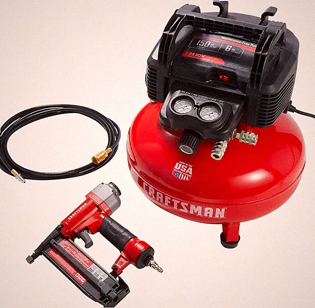 CRAFTSMAN Brad Nailer and Air Compressor Combo Kit with Hose (CMEC1KIT18)