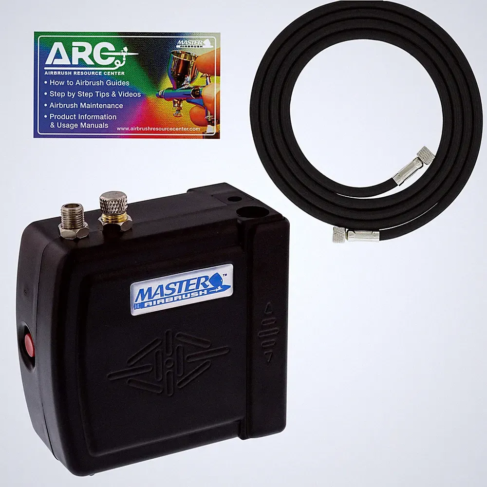 Master Airbrush MINI AIR COMPRESSOR KIT SET Hose Holder Hobby Cake Tattoo Nail