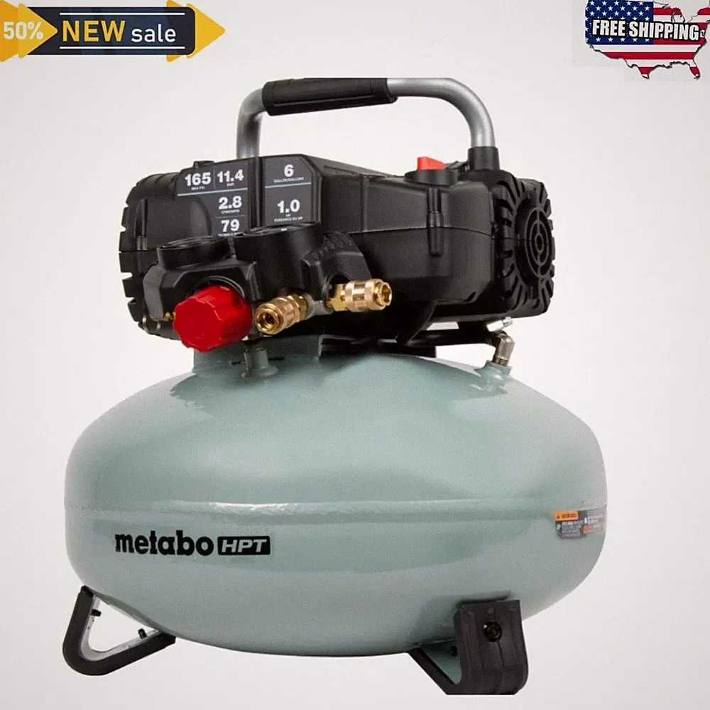 Metabo HPT Air Compressor, Pancake, 6-Gallon, 165 PSI, EC711S New