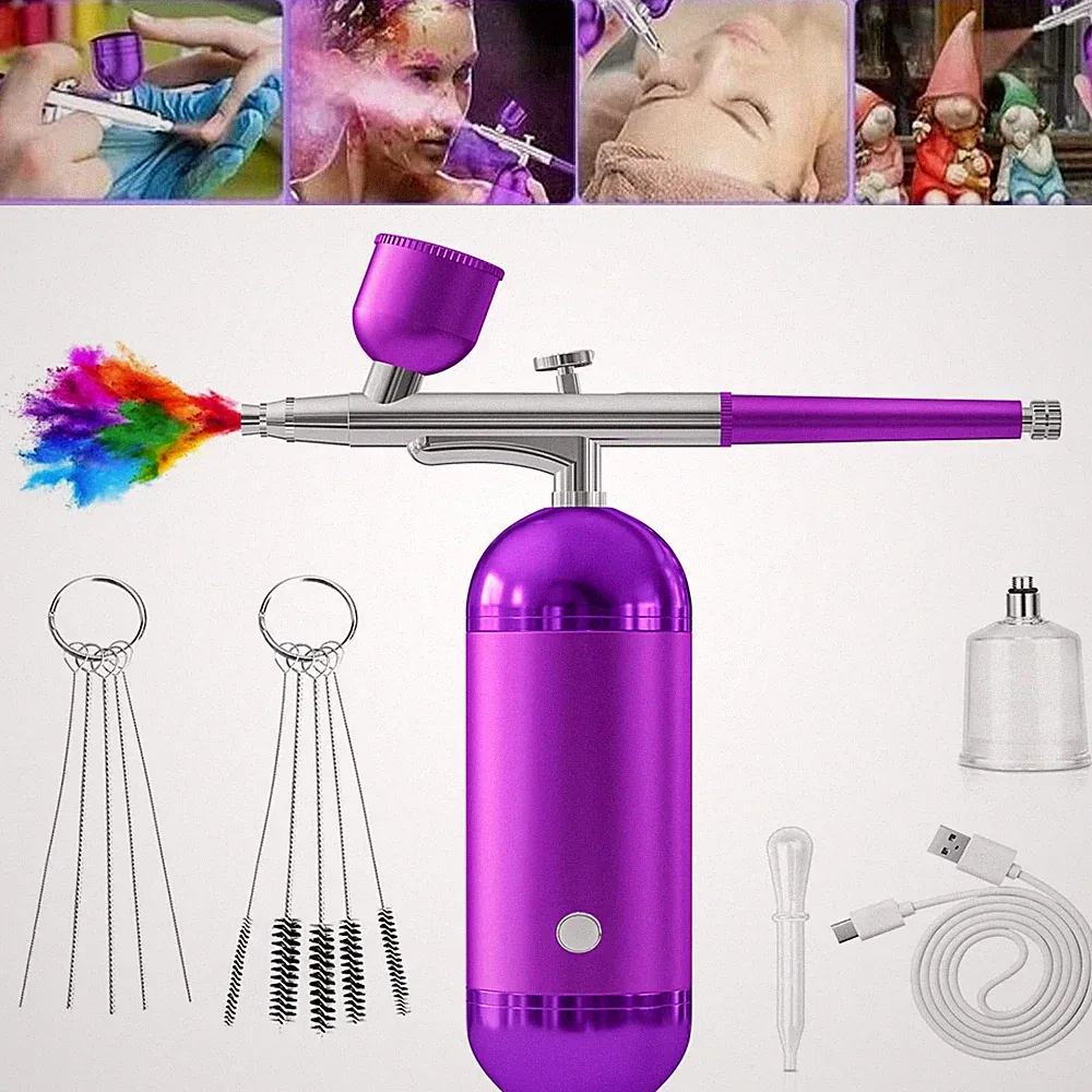 Portable Air Compressor Airbrush Paint Spray Gun Nail Art Tattoo Airbrush Kit US