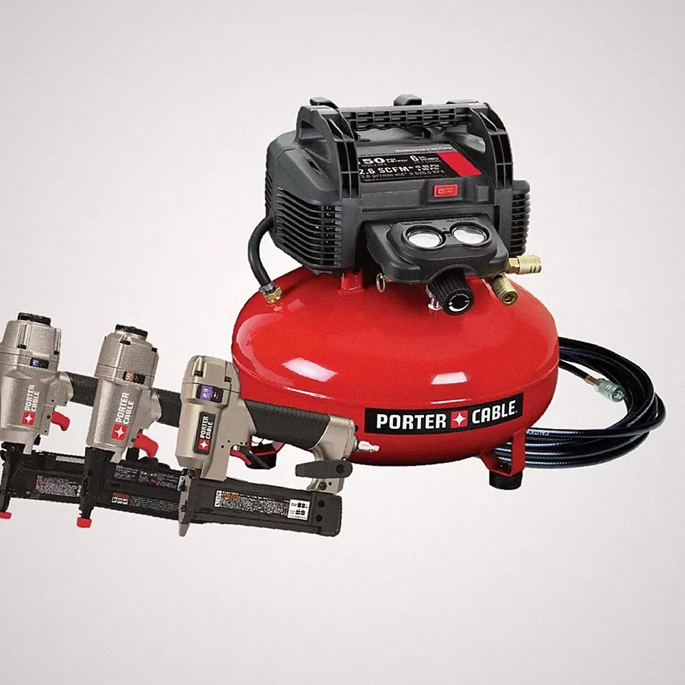 Porter-Cable PXCM3KIT 6 gal 150 PSI Pancake Air Compressor w/ 3-Nailer Kit New