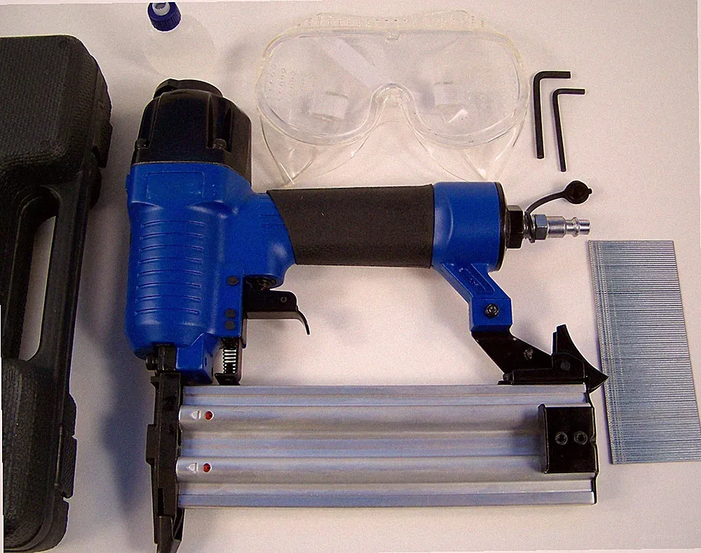 Professional AIR NAIL GUN TOOL KIT w CASE and NAILS upto 2" Brad Nailer 18 GA sl
