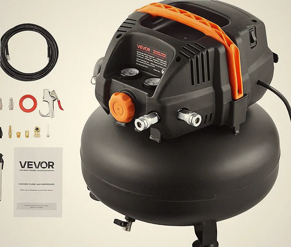 VEVOR 6 Gallon Portable Pancake Air Compressor, 1.7 HP 2.3 CFM@90 PSI w/ Acces